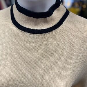 St. John Collection Beige and Black Knit Top